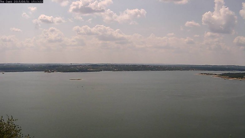 Lake Travis webcam, August 31, 2015 2:20 PM CT