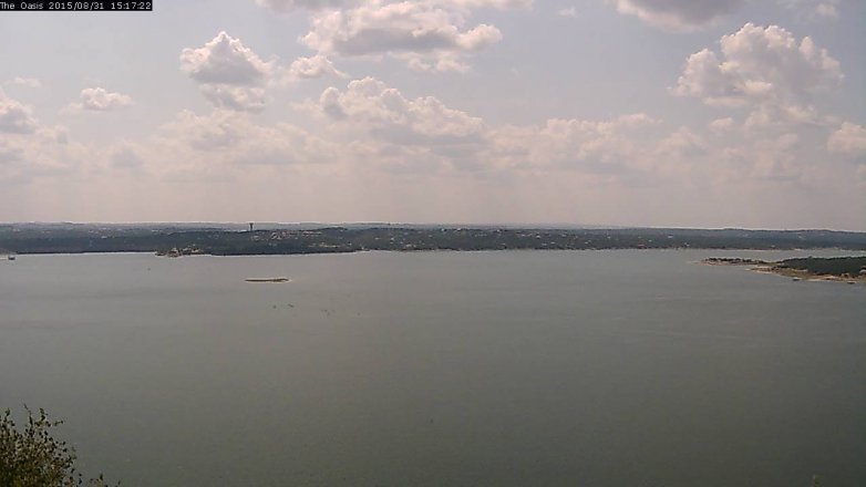 Lake Travis webcam, August 31, 2015 2:25 PM CT