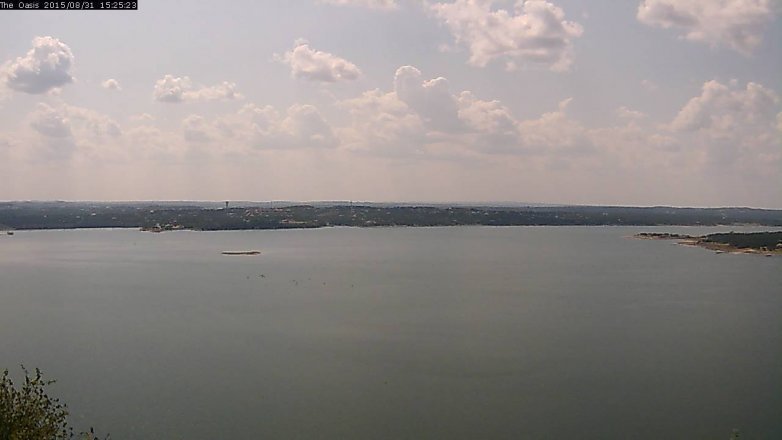 Lake Travis webcam, August 31, 2015 2:30 PM CT