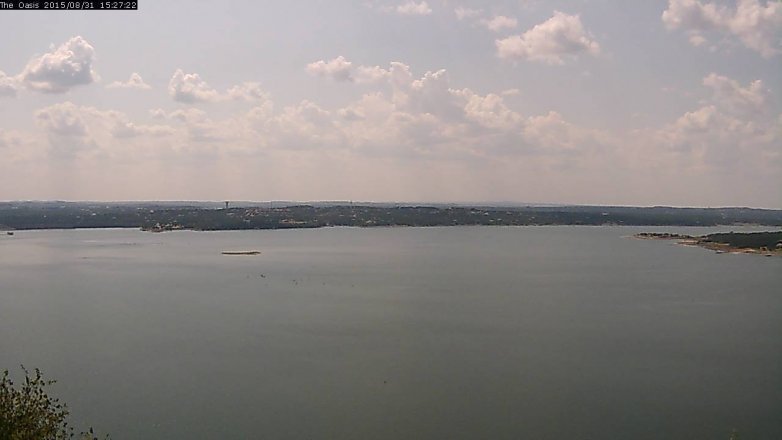 Lake Travis webcam, August 31, 2015 2:35 PM CT