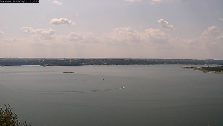 Lake Travis webcam, August 31, 2015 2:40 PM CT