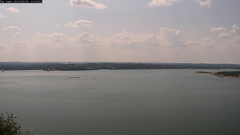 Lake Travis webcam, August 31, 2015 2:45 PM CT