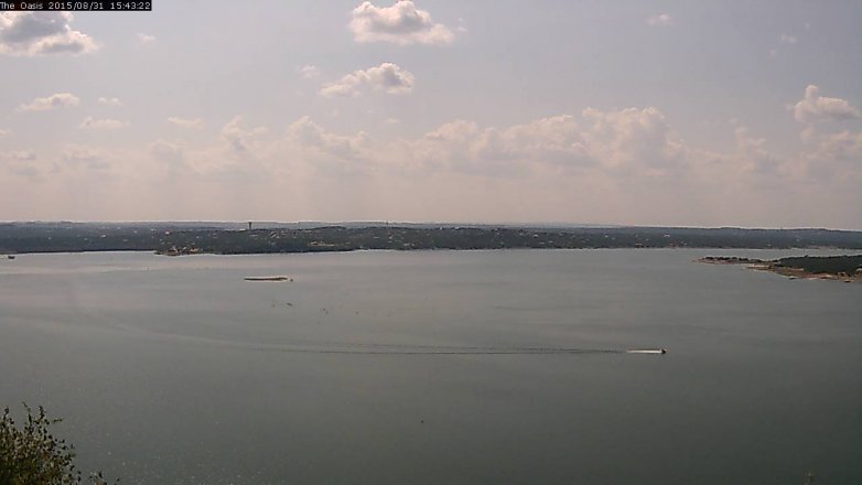 Lake Travis webcam, August 31, 2015 2:50 PM CT