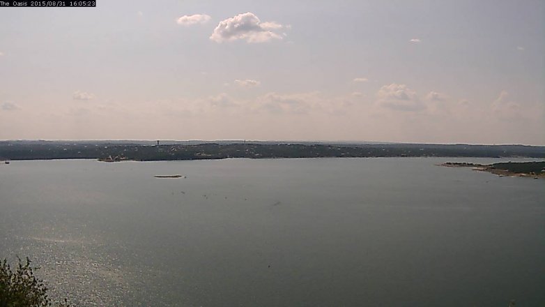 Lake Travis webcam, August 31, 2015 3:10 PM CT