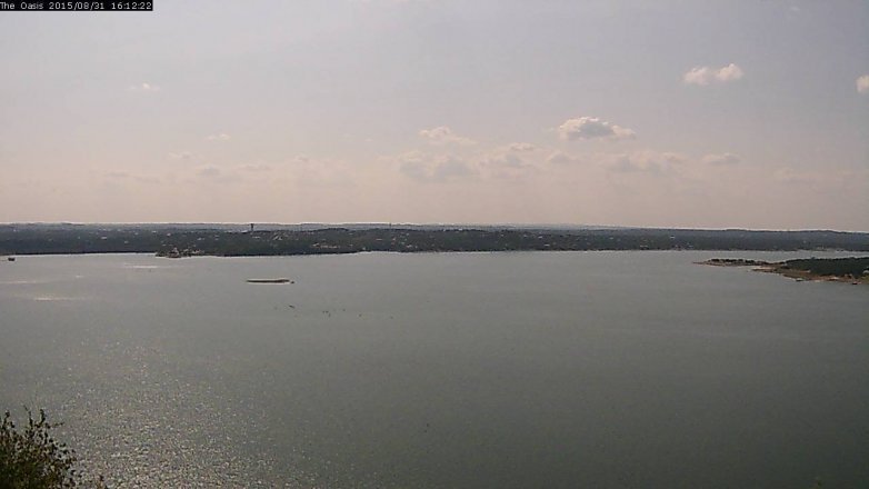 Lake Travis webcam, August 31, 2015 3:20 PM CT