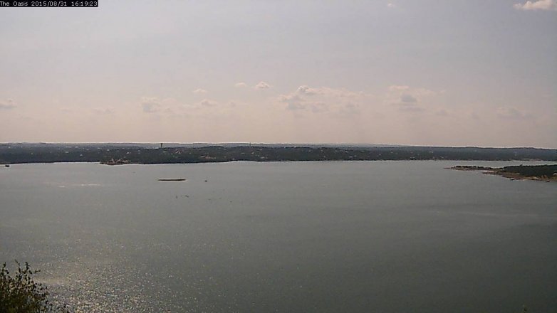 Lake Travis webcam, August 31, 2015 3:25 PM CT