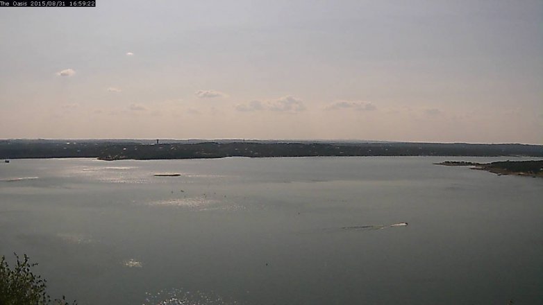 Lake Travis webcam, August 31, 2015 4:05 PM CT