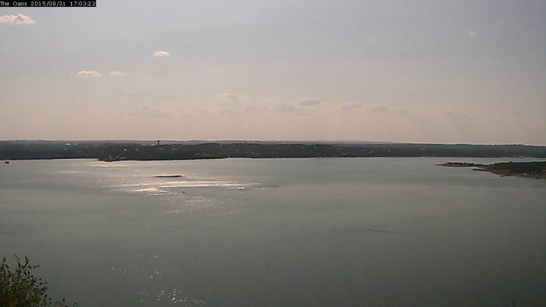 Lake Travis webcam, August 31, 2015 4:10 PM CT