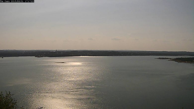 Lake Travis webcam, August 31, 2015 4:25 PM CT