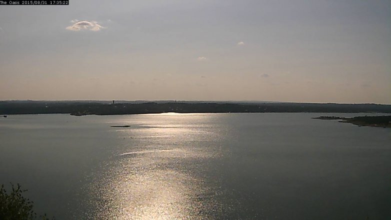 Lake Travis webcam, August 31, 2015 4:40 PM CT