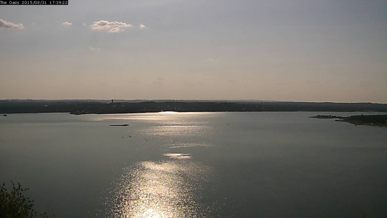 Lake Travis webcam, August 31, 2015 4:45 PM CT