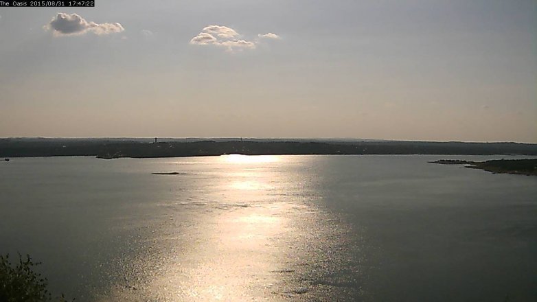 Lake Travis webcam, August 31, 2015 4:55 PM CT