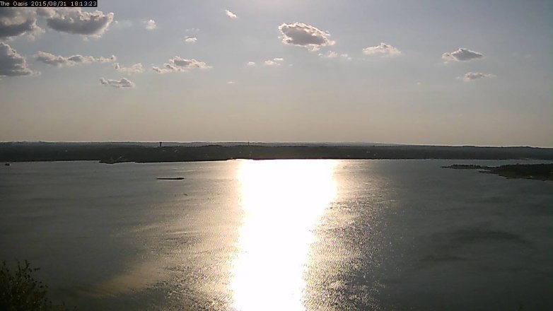Lake Travis webcam, August 31, 2015 5:20 PM CT