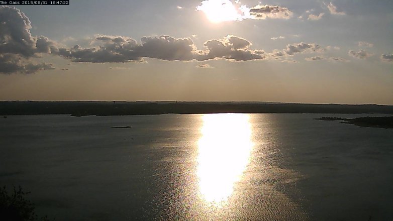 Lake Travis webcam, August 31, 2015 5:55 PM CT