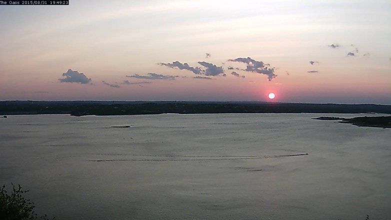 Lake Travis webcam, August 31, 2015 6:55 PM CT