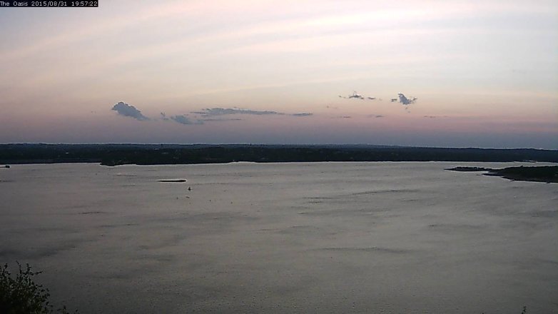 Lake Travis webcam, August 31, 2015 7:05 PM CT