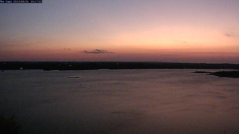 Lake Travis webcam, August 31, 2015 7:25 PM CT