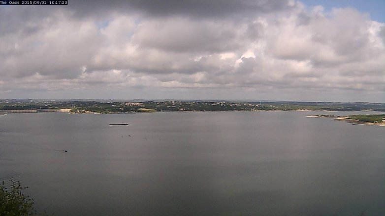 Lake Travis webcam, September 1, 2015 9:25 AM CT