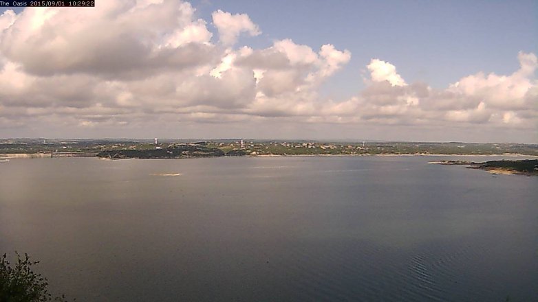Lake Travis webcam, September 1, 2015 9:35 AM CT