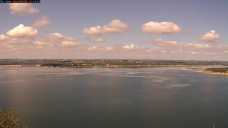 Lake Travis webcam, September 2, 2015 10:25 AM CT
