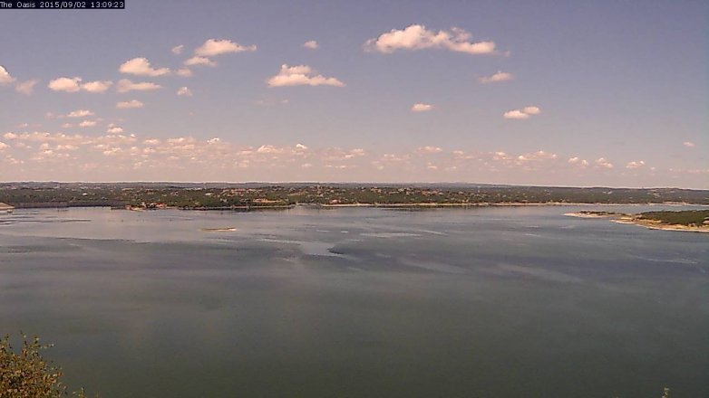 Lake Travis webcam, September 2, 2015 12:15 PM CT
