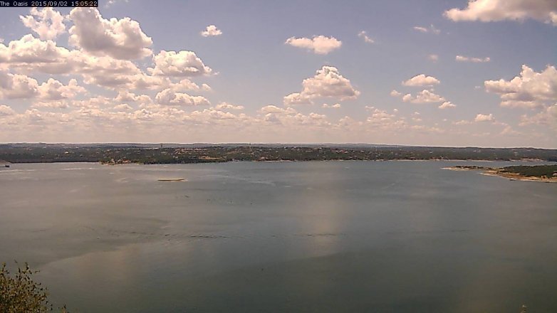 Lake Travis webcam, September 2, 2015 2:10 PM CT