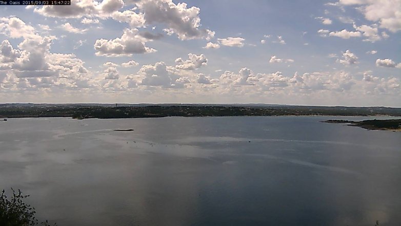 Lake Travis webcam, September 3, 2015 2:55 PM CT