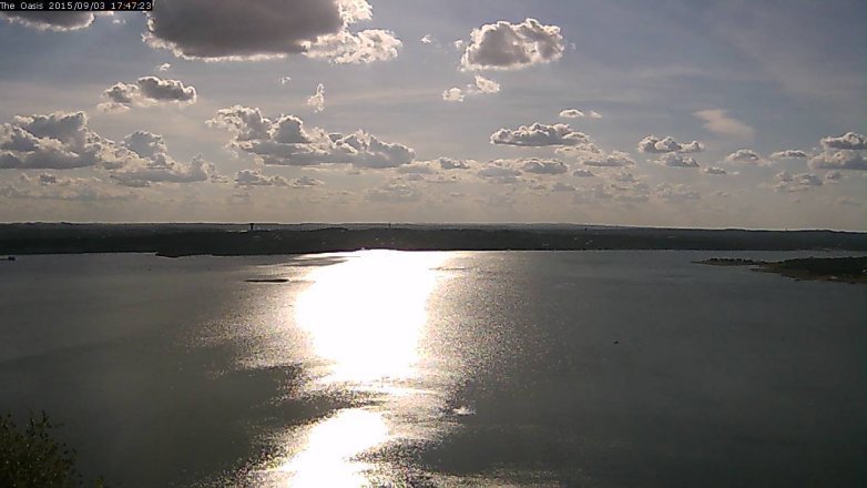 Lake Travis webcam, September 3, 2015 4:55 PM CT