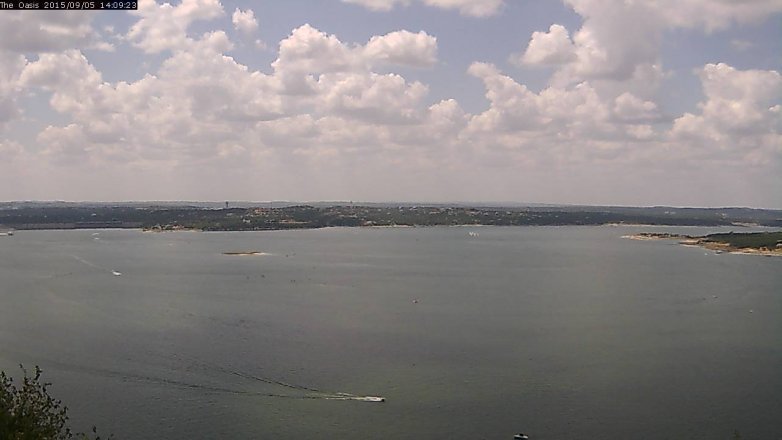 Lake Travis webcam, September 5, 2015 1:15 PM CT