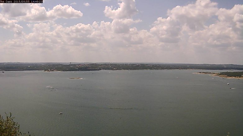 Lake Travis webcam, September 5, 2015 1:55 PM CT