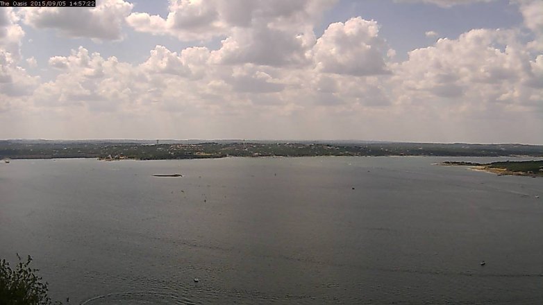 Lake Travis webcam, September 5, 2015 2:05 PM CT