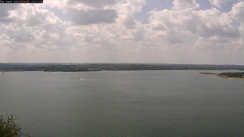 Lake Travis webcam, September 5, 2015 2:25 PM CT