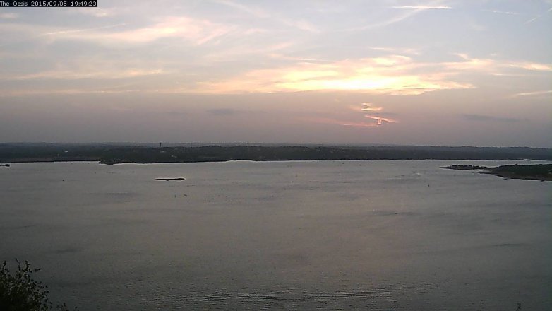 Lake Travis webcam, September 5, 2015 6:55 PM CT