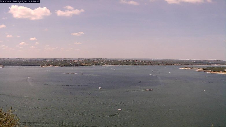 Lake Travis webcam, September 6, 2015 12:35 PM CT