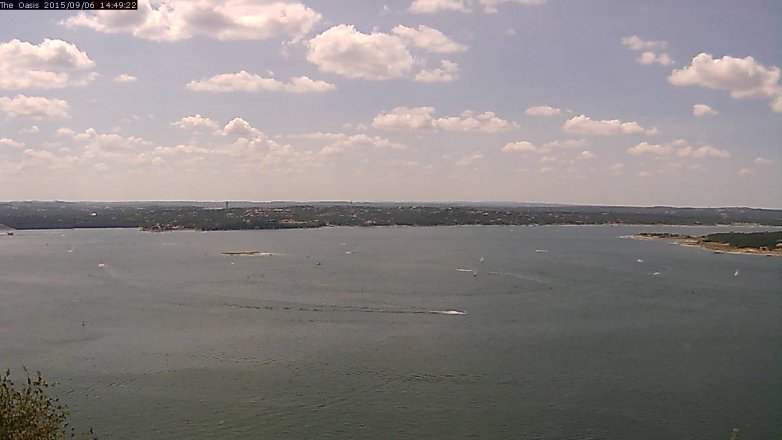 Lake Travis webcam, September 6, 2015 1:55 PM CT