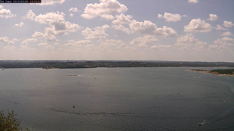 Lake Travis webcam, September 6, 2015 2:35 PM CT