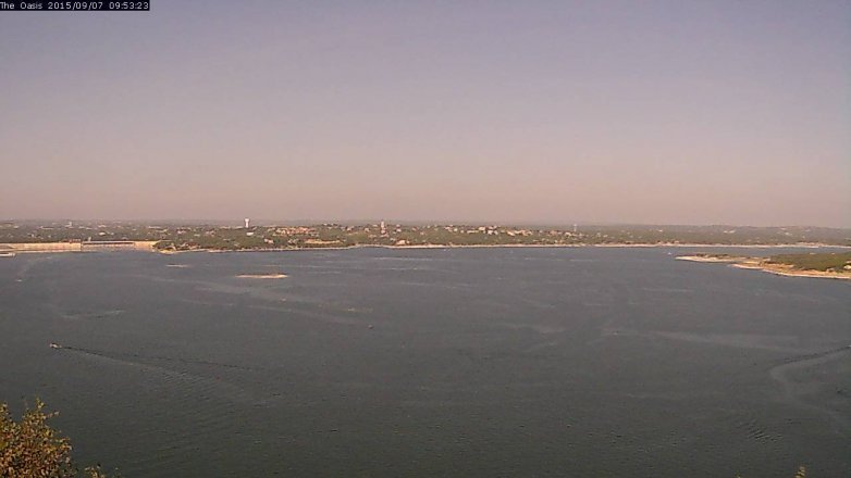 Lake Travis webcam, September 7, 2015 9:00 AM CT