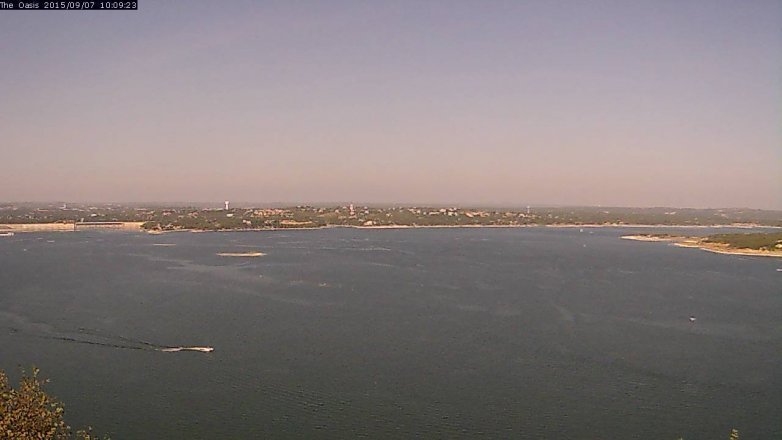 Lake Travis webcam, September 7, 2015 9:15 AM CT