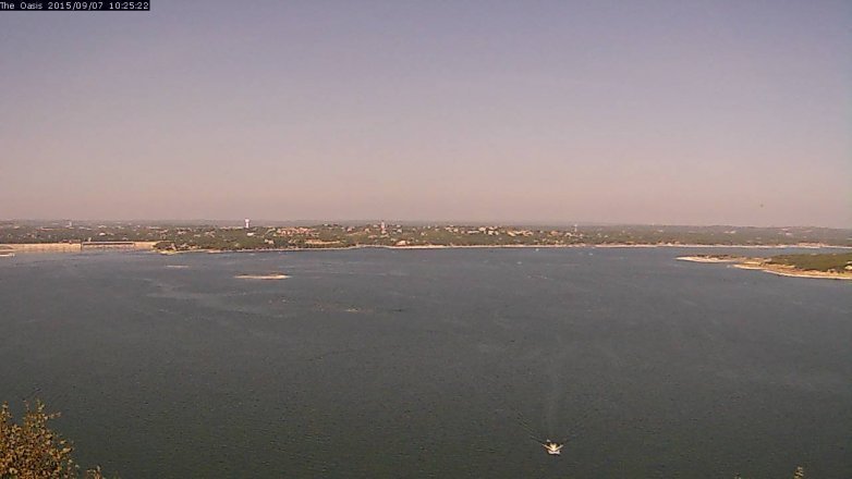 Lake Travis webcam, September 7, 2015 9:30 AM CT