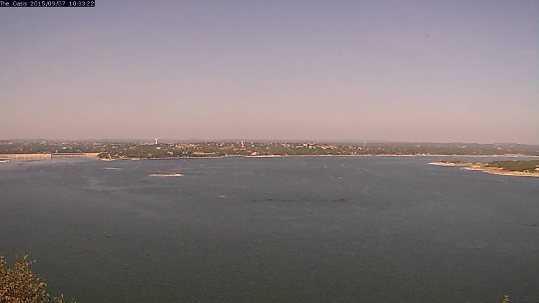 Lake Travis webcam, September 7, 2015 9:40 AM CT