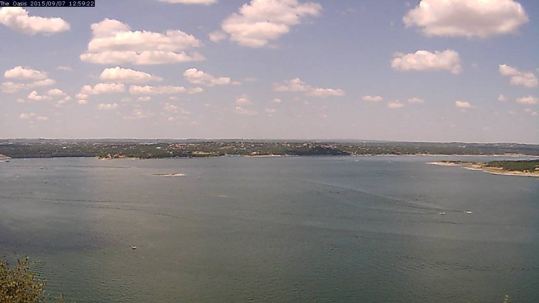 Lake Travis webcam, September 7, 2015 12:05 PM CT
