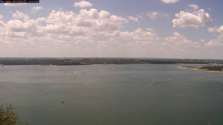 Lake Travis webcam, September 7, 2015 1:20 PM CT