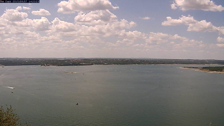 Lake Travis webcam, September 7, 2015 1:30 PM CT