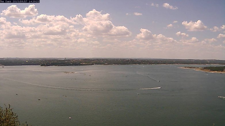 Lake Travis webcam, September 7, 2015 1:45 PM CT