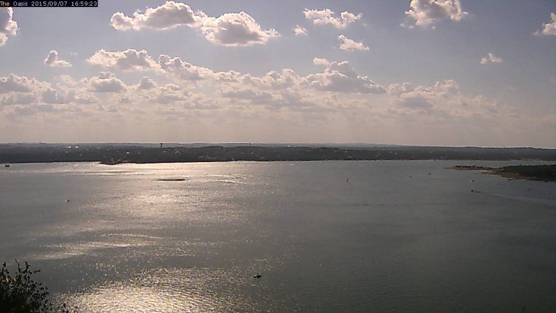 Lake Travis webcam, September 7, 2015 4:05 PM CT