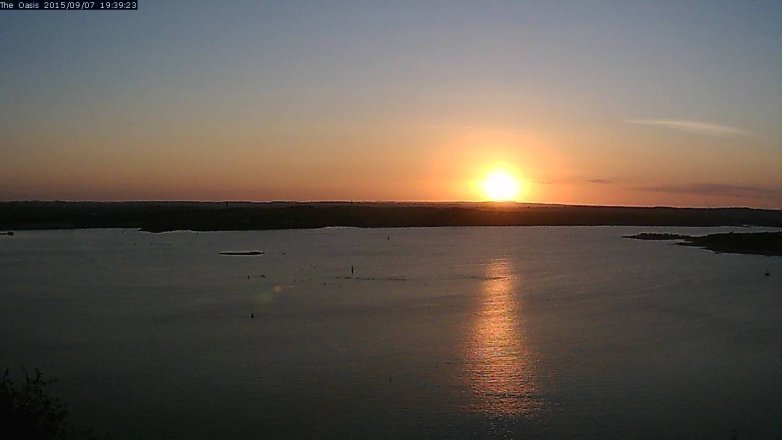 Lake Travis webcam, September 7, 2015 6:45 PM CT