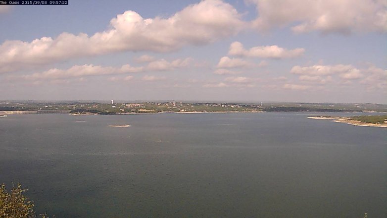 Lake Travis webcam, September 8, 2015 9:05 AM CT