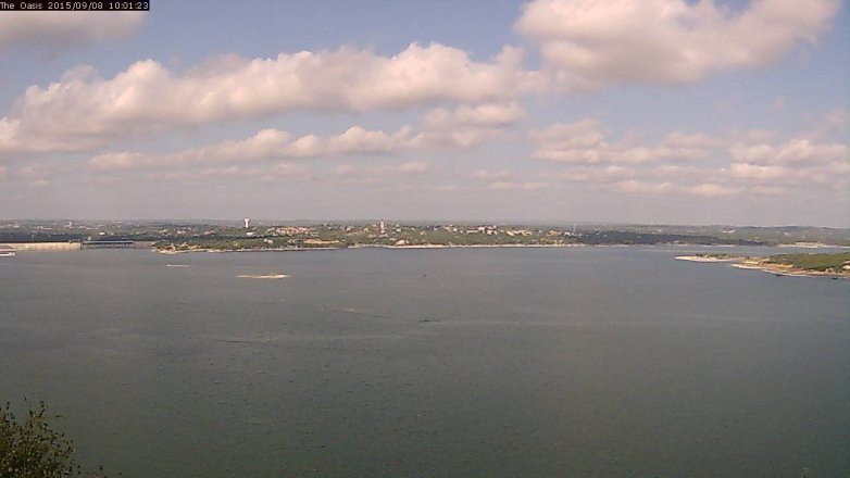 Lake Travis webcam, September 8, 2015 9:10 AM CT