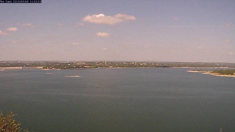 Lake Travis webcam, September 8, 2015 10:10 AM CT