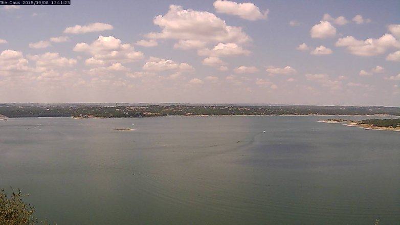 Lake Travis webcam, September 8, 2015 12:15 PM CT